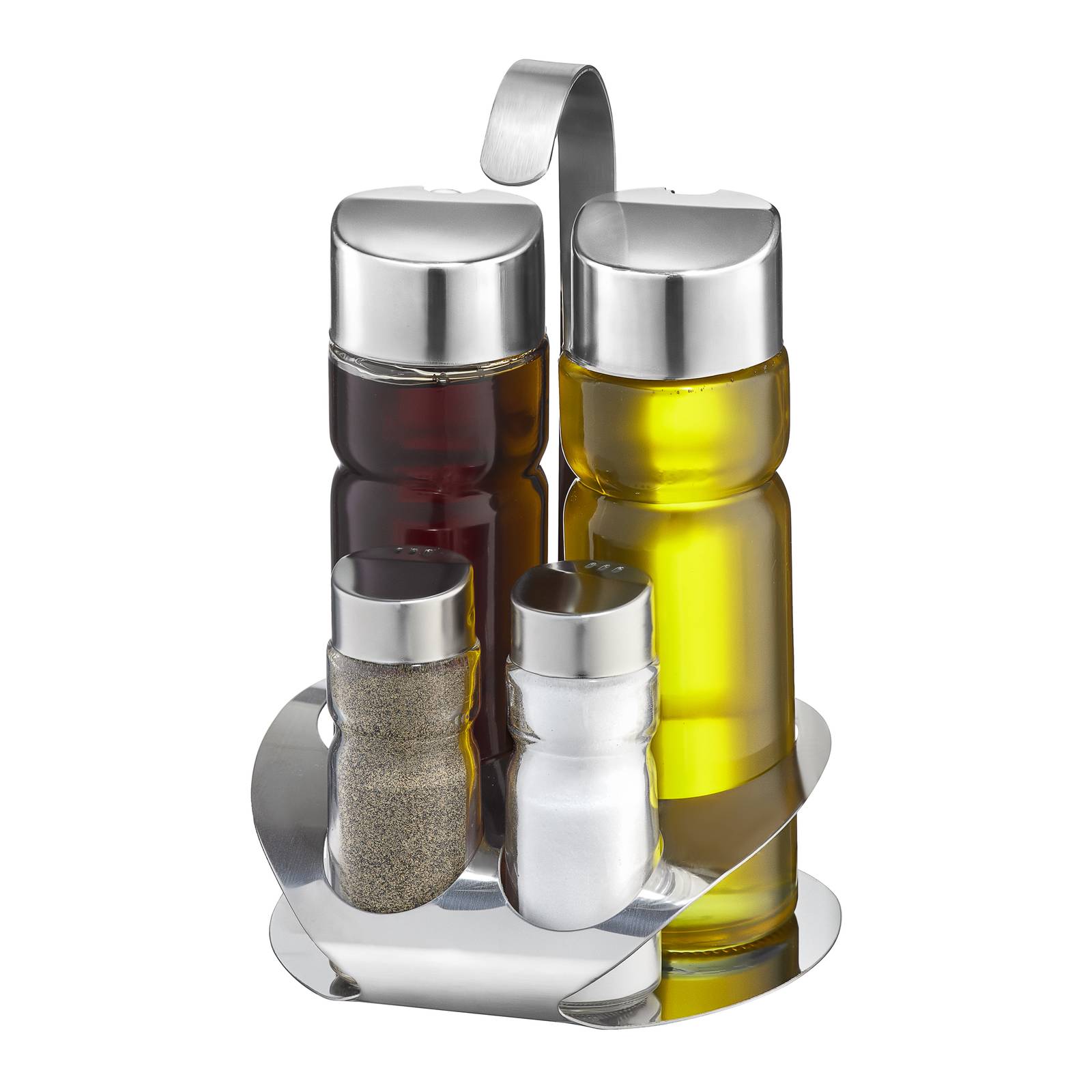 GLASS OIL AND VINEGAR CRUET SET