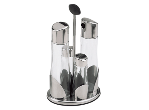 GLASS OIL AND VINEGAR CRUET SET