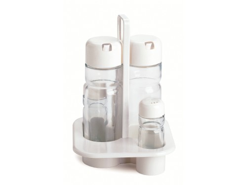 GLASS OIL AND VINEGAR CRUET SET