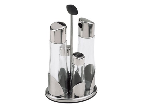 GLASS OIL AND VINEGAR CRUET SET