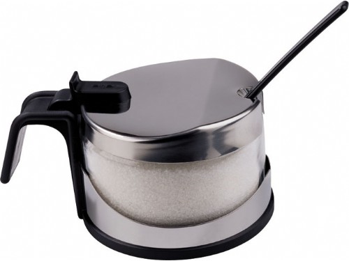 Glass Sugar/Cheese Bowl with spoon