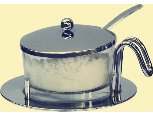 Glass Sugar/Cheese Bowl with spoon